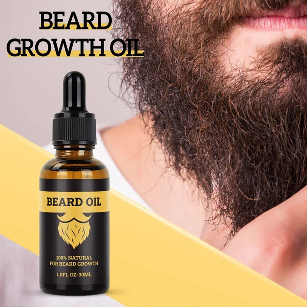 2pcs Beard Balm Conditioner Oil Kit Natural Beard