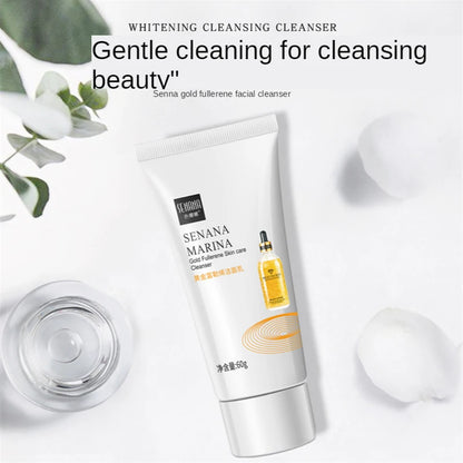 Gold Fullerene Facial Cleanser Foam Face Wash Collagen