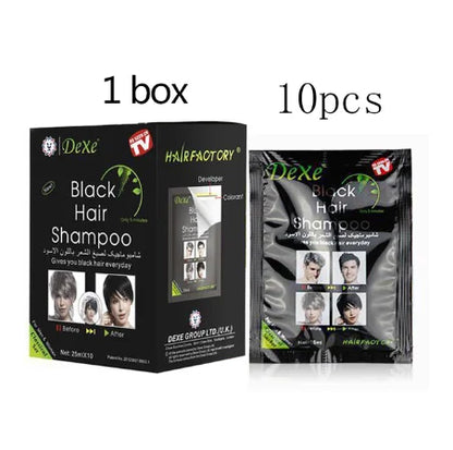 200/400ml Black Dyed Shampoo Black Hair Dye Herbal