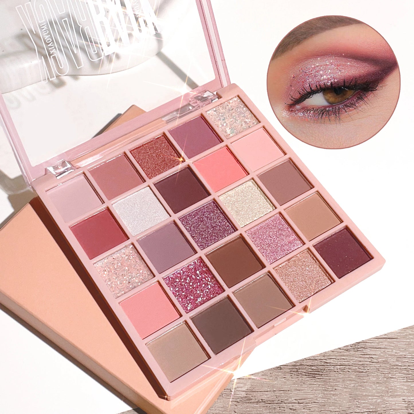 25 Colors Eyeshadow Palette High Gloss Cement Grey