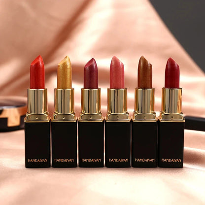 Black tube gold shiny lipstick, pearl moisturizing lipstick