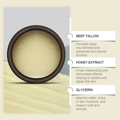 Whipped Beef Tallow and Honey Balm Skin Face Moisturizer