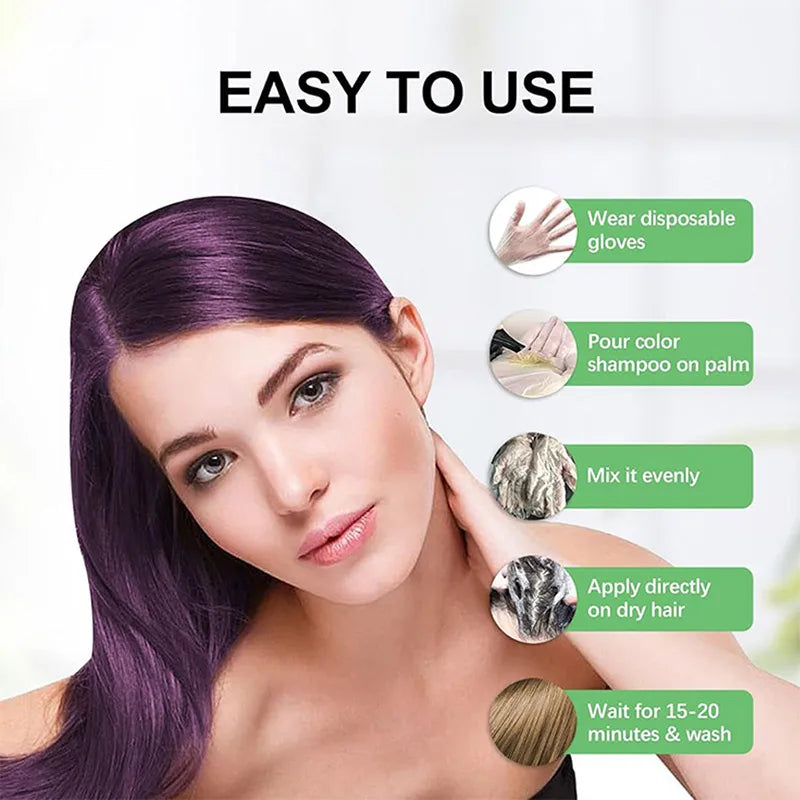 New 200ml Hair Dye Shampoo Cream Quick Easy Safe