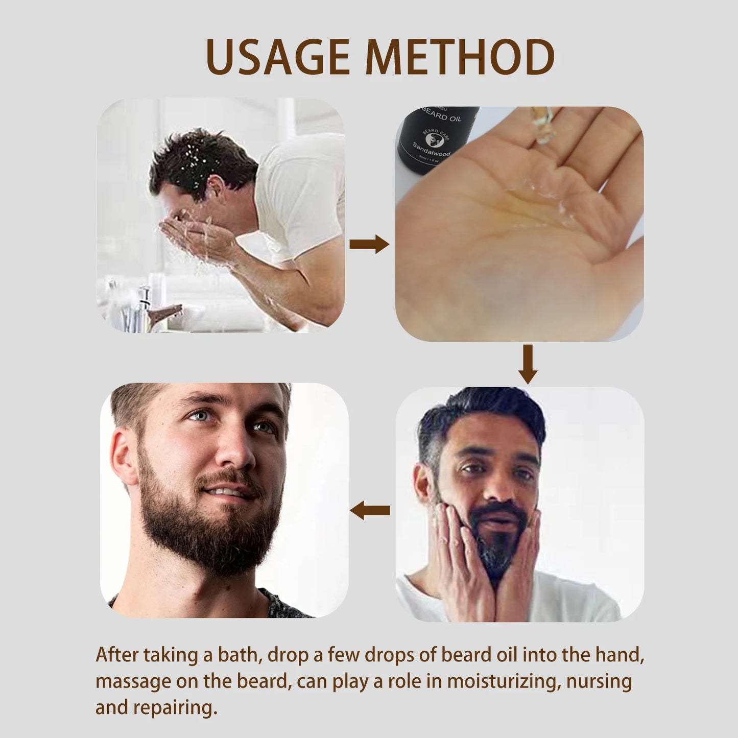 30ml new facial hair and beard growth oil is suitable