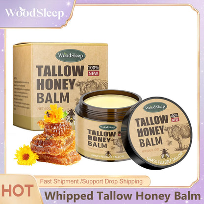 Whipped Beef Tallow and Honey Balm Skin Face Moisturizer