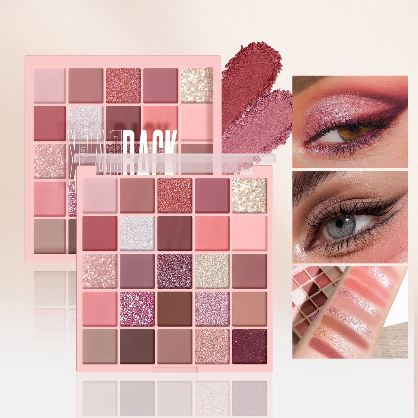 25 Colors Eyeshadow Palette High Gloss Cement Grey