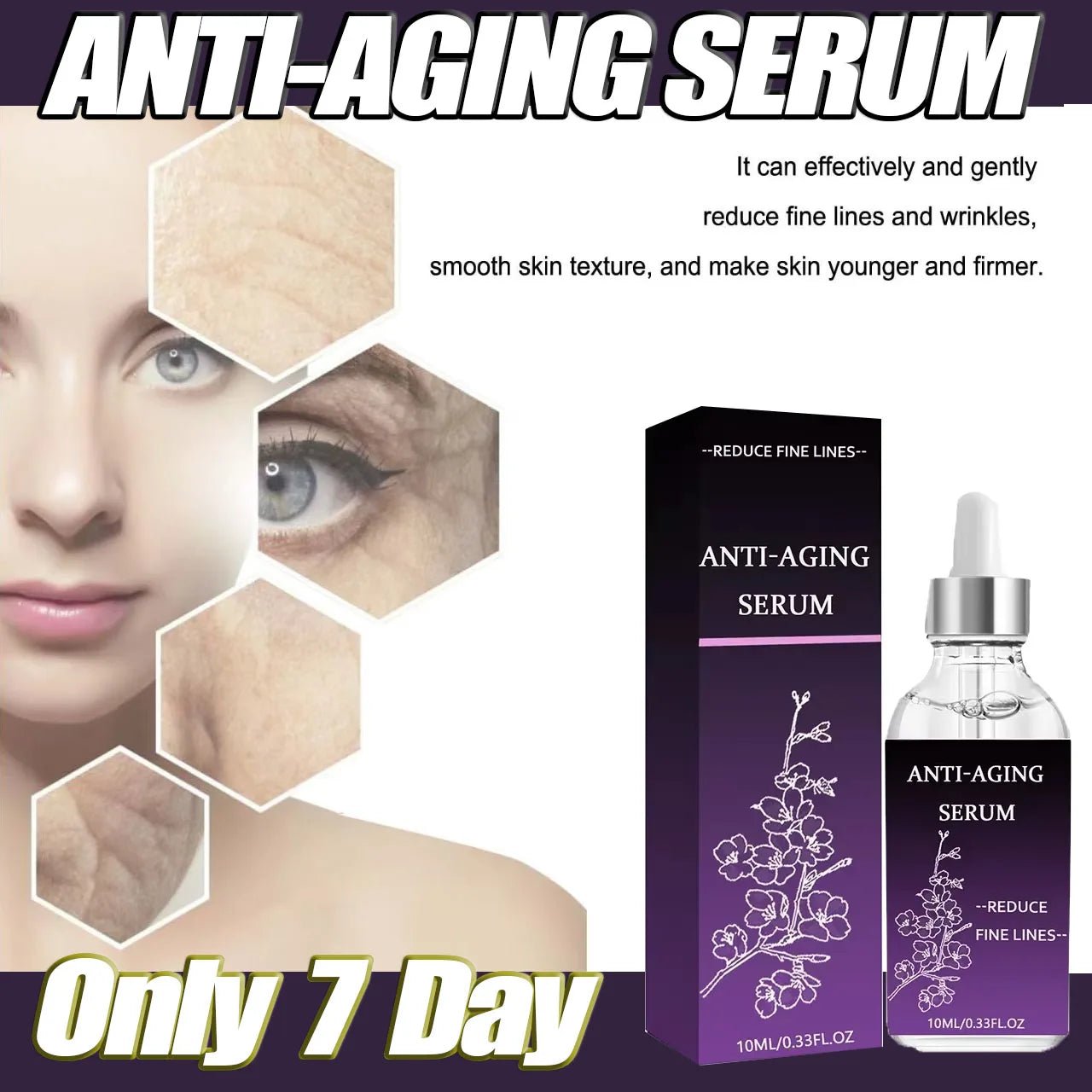 Premium Anti-Wrinkle Hyaluronic Acid Serum - Reduces